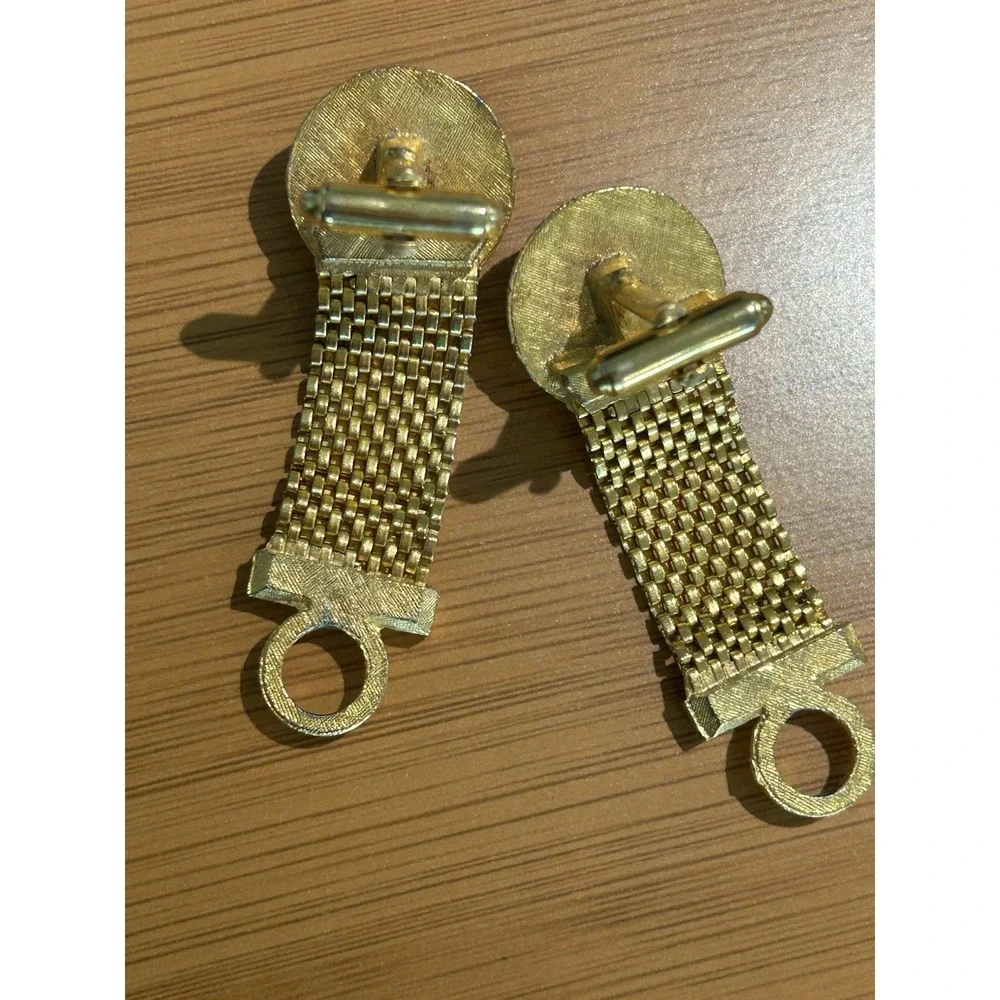 Mesh Wrap Cuff Links DANTE Watermelon ‎ Rivoli Glass Men's Jewelry Classy Formal